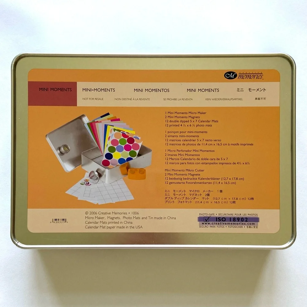 NIP Creative Memories Mini Moments Kit in Reusable Decorative Tin